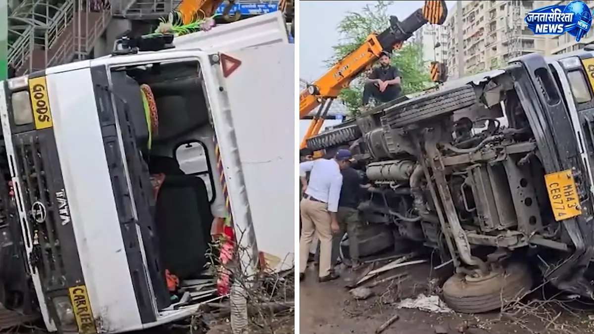 ईस्टर्न एक्सप्रेस हाईवे पर ट्रक पलटा, लगा जाम ईस्टर्न एक्सप्रेस हाईवे पर ट्रक पलटा, लगा जाम