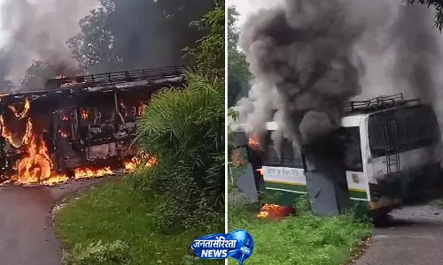 धीरा में चलती HRTC बस भस्म, अंदर थी 10 से 12 सवारियां धीरा में चलती HRTC बस भस्म, अंदर थी 10 से 12 सवारियां