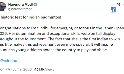 जापान ओपन 2026 जीतने पर पीवी सिंधु को पीएम मोदी ने दी बधाई जापान ओपन 2026 जीतने पर पीवी सिंधु को पीएम मोदी ने दी बधाई