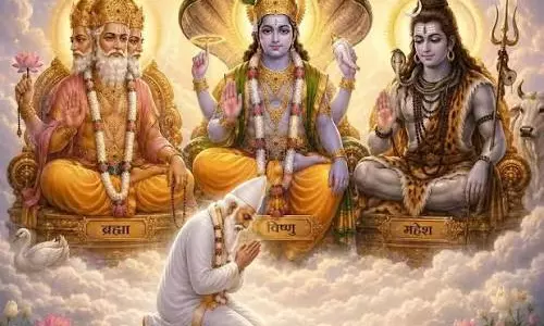 त्रिदेव की दिव्य उत्पत्ति का रहस्य: ब्रह्मा, विष्णु और महेश के प्रकट होने की रोचक कथा त्रिदेव की दिव्य उत्पत्ति का रहस्य: ब्रह्मा, विष्णु और महेश के प्रकट होने की रोचक कथा
