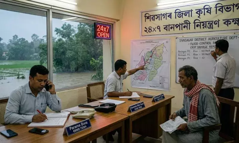 शिवसागर में पहल: फसल नुकसान के बीच 24×7 बाढ़ नियंत्रण कक्ष शुरू शिवसागर में पहल: फसल नुकसान के बीच 24×7 बाढ़ नियंत्रण कक्ष शुरू