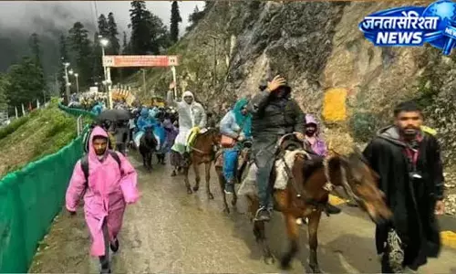 खराब मौसम ने थामी अमरनाथ यात्रा की रफ्तार खराब मौसम ने थामी अमरनाथ यात्रा की रफ्तार