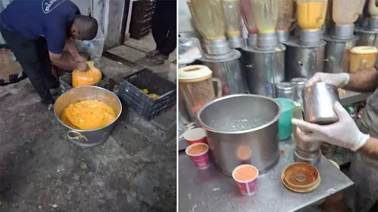 Jaipur: मिलावट की आशंका पर कार्रवाई, जूस सेंटर का 50 किलो पल्प कराया नष्ट Jaipur: मिलावट की आशंका पर कार्रवाई, जूस सेंटर का 50 किलो पल्प कराया नष्ट