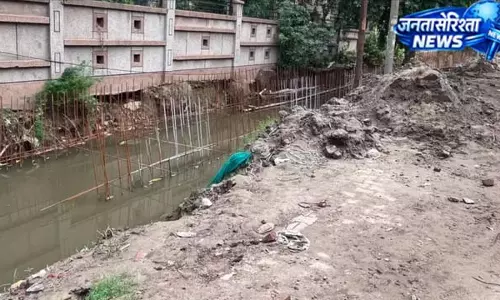 शिलान्यास के बाद रुका साहिबाबाद नाला निर्माण