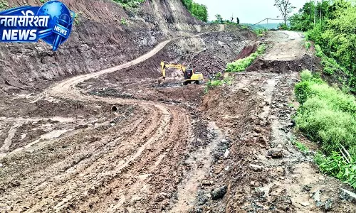 बरसात में नूरपुर बाईपास का मलबा बना आफत बरसात में नूरपुर बाईपास का मलबा बना आफत