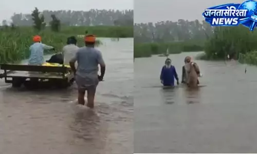 मूसलाधार बारिश से रावी नदी खतरे के निशान की ओर मूसलाधार बारिश से रावी नदी खतरे के निशान की ओर