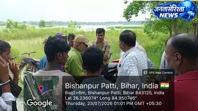 नहर कटाव से खेतों में भरा पानी, फसल नुकसान नहर कटाव से खेतों में भरा पानी, फसल नुकसान