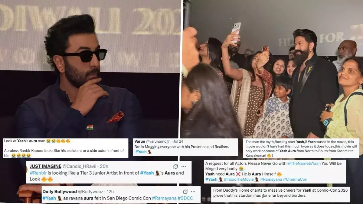 रामायण इवेंट में यश ने लूटी महफिल, फैंस ने रणबीर कपूर से की स्टार पावर की तुलना रामायण इवेंट में यश ने लूटी महफिल, फैंस ने रणबीर कपूर से की स्टार पावर की तुलना