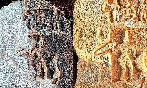 बेंगलुरु में मिला 850 साल पुराना बाघ-शिकार पत्थर बेंगलुरु में मिला 850 साल पुराना बाघ-शिकार पत्थर