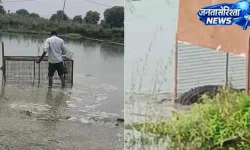 मुर्गे को चट कर पानी में लौटा मगरमच्छ