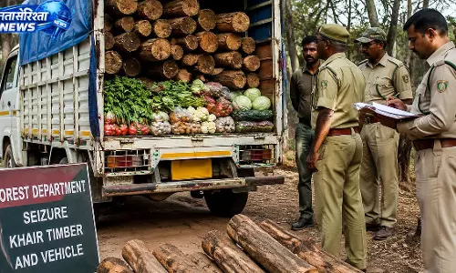 विरार में लकड़ी तस्करी का भंडाफोड़ विरार में लकड़ी तस्करी का भंडाफोड़
