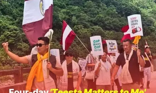 तीस्ता नदी पर हाइड्रो प्रोजेक्ट रद्द करने की मांग, ACT की चार दिवसीय पदयात्रा कालिम्पोंग में समाप्त