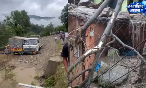 भूस्खलन और नालों के उफान से तबाही, घरों में घुसा मलबा, 12 वाहन दबे