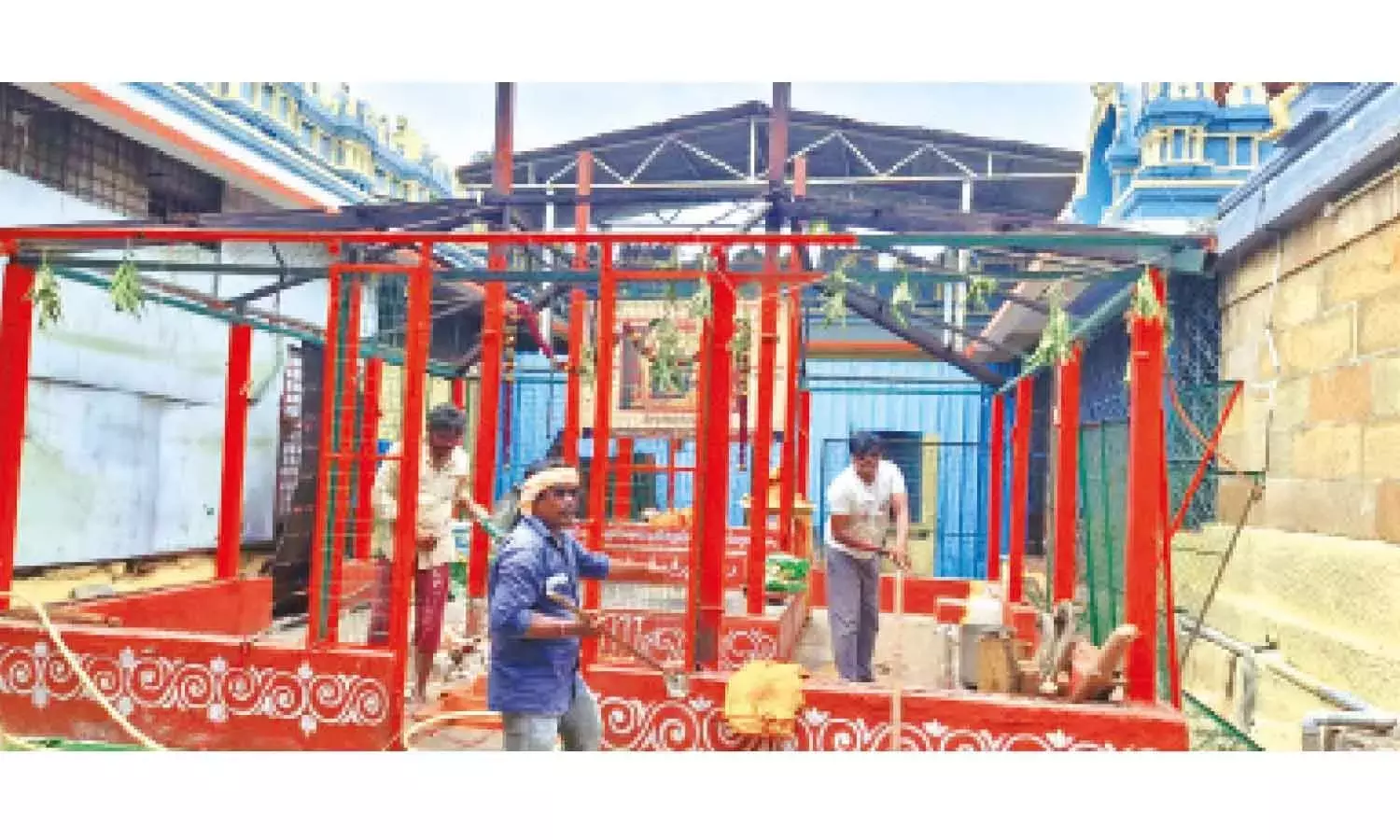 भद्राद्रि मंदिर विस्तार: मुक्कोटी से पहले तोड़फोड़ का काम तेज हो गया है