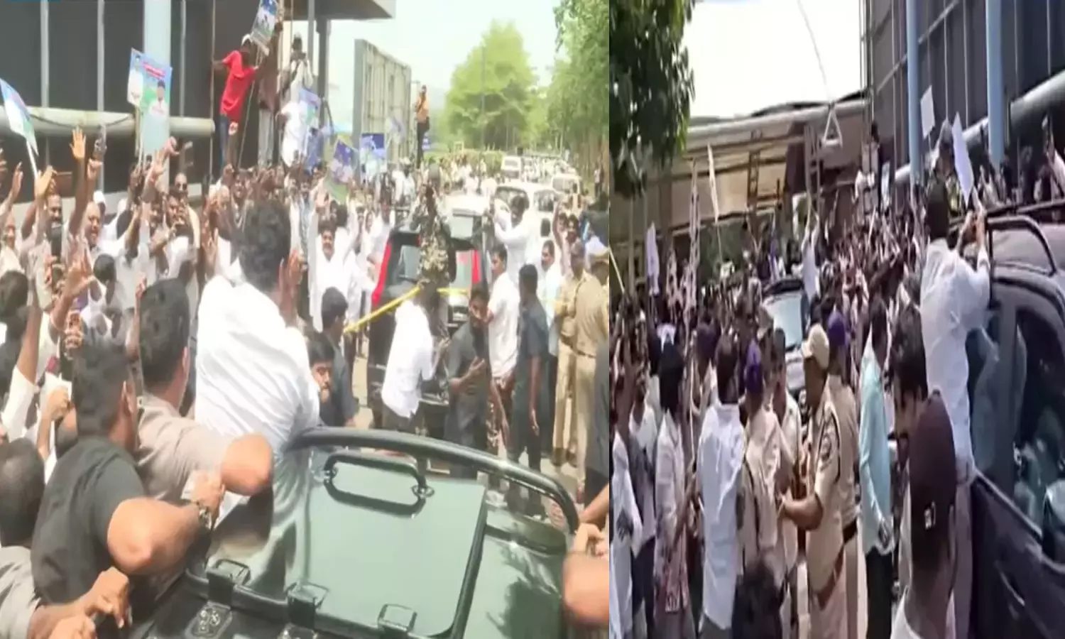 YSRCP ने वाईएस जगन के दौरे के लिए सड़कें अवरुद्ध कर दीं YSRCP ने वाईएस जगन के दौरे के लिए सड़कें अवरुद्ध कर दीं