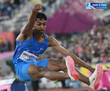 CWG 2026 : श्रीशंकर ने पुरुषों की लंबी कूद में भारत को दिलाया सिल्वर मेडल CWG 2026 : श्रीशंकर ने पुरुषों की लंबी कूद में भारत को दिलाया सिल्वर मेडल
