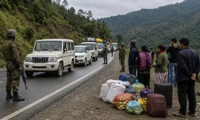 Manipur: कांगपोकपी में NH-2 पर सेनापति जा रहे काफिले को कथित तौर पर लूटा Manipur: कांगपोकपी में NH-2 पर सेनापति जा रहे काफिले को कथित तौर पर लूटा