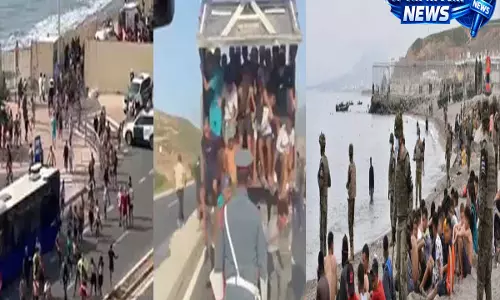 हजारों प्रवासियों ने किया सीमा पार करने का प्रयास, स्पेन-मोरक्को सीमा पर बढ़ा तनाव हजारों प्रवासियों ने किया सीमा पार करने का प्रयास, स्पेन-मोरक्को सीमा पर बढ़ा तनाव