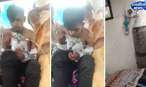 मंडला में एम्बुलेंस में युवक की मौत, ऑक्सीजन पर सवाल मंडला में एम्बुलेंस में युवक की मौत, ऑक्सीजन पर सवाल