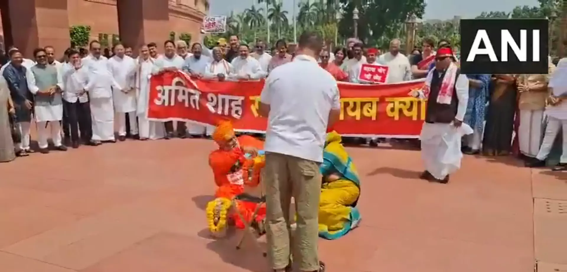 पुजारी वेश में पप्पू यादव, संसद भवन के सामने राहुल गांधी ने दिया चंदा, अनोखा प्रदर्शन पुजारी वेश में पप्पू यादव, संसद भवन के सामने राहुल गांधी ने दिया चंदा, अनोखा प्रदर्शन