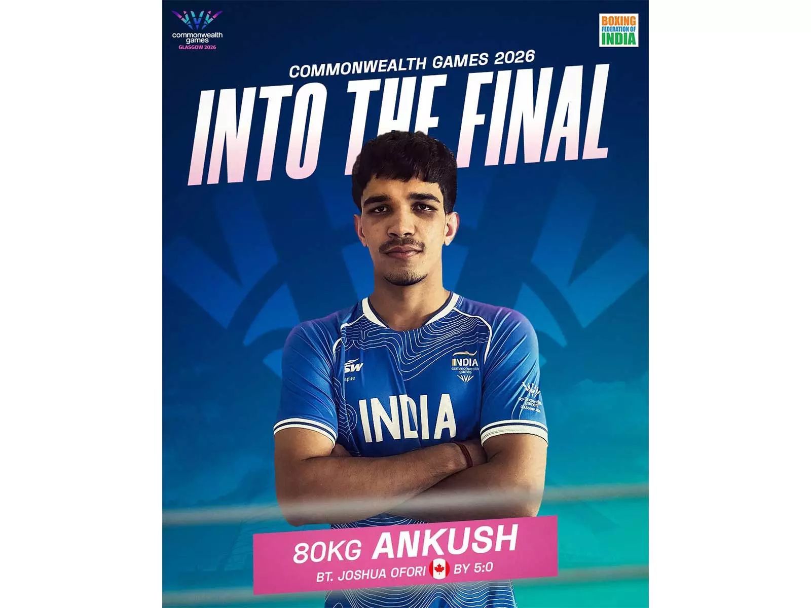 CWG 2026 में अंकुश पंघाल फाइनल में पहुंचे, भारत का एक और बॉक्सिंग मेडल पक्का CWG 2026 में अंकुश पंघाल फाइनल में पहुंचे, भारत का एक और बॉक्सिंग मेडल पक्का