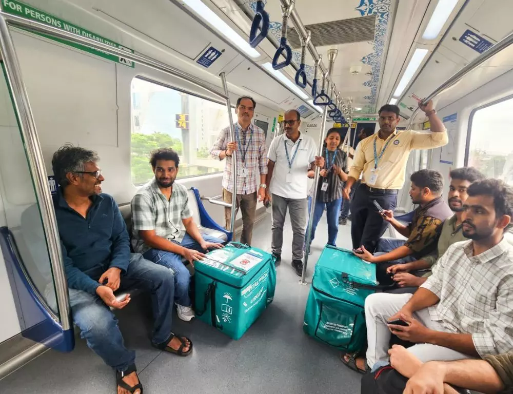 Hyderabad मेट्रो इमरजेंसी इलाज के लिए अंगों को पहुंच रही Hyderabad मेट्रो इमरजेंसी इलाज के लिए अंगों को पहुंच रही