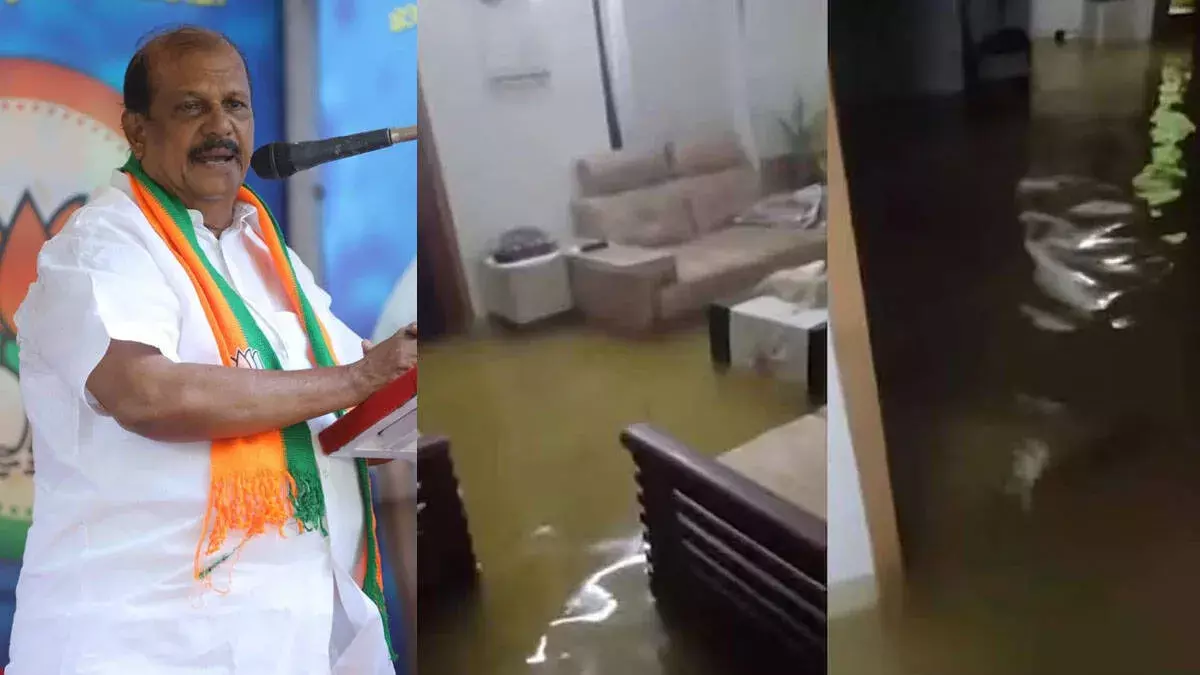 kerala: भारी बारिश से तबाही: पूंजर में पीसी जॉर्ज का घर जलमग्न kerala: भारी बारिश से तबाही: पूंजर में पीसी जॉर्ज का घर जलमग्न