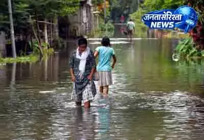 Assam में राहत, बाढ़ का संकट घटा Assam में राहत, बाढ़ का संकट घटा