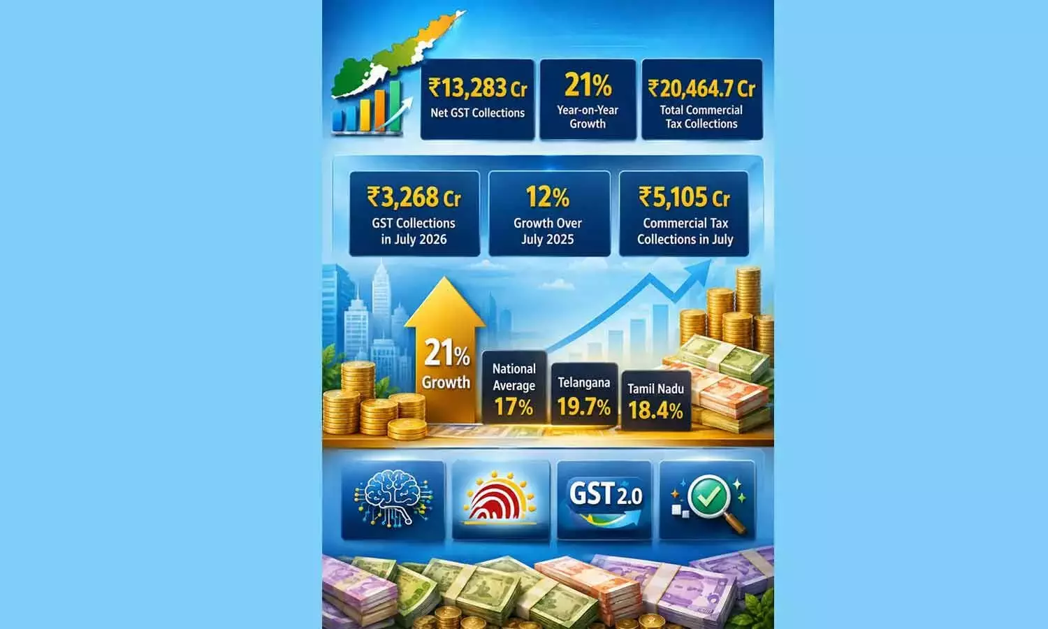Andhra: एपी जीएसटी की वृद्धि दर देश से 21% अधिक Andhra: एपी जीएसटी की वृद्धि दर देश से 21% अधिक