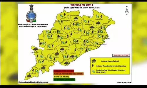 Odisha में 5 दिनों तक भारी बारिश का अनुमान, 13 ज़िलों के लिए येलो अलर्ट Odisha में 5 दिनों तक भारी बारिश का अनुमान, 13 ज़िलों के लिए येलो अलर्ट