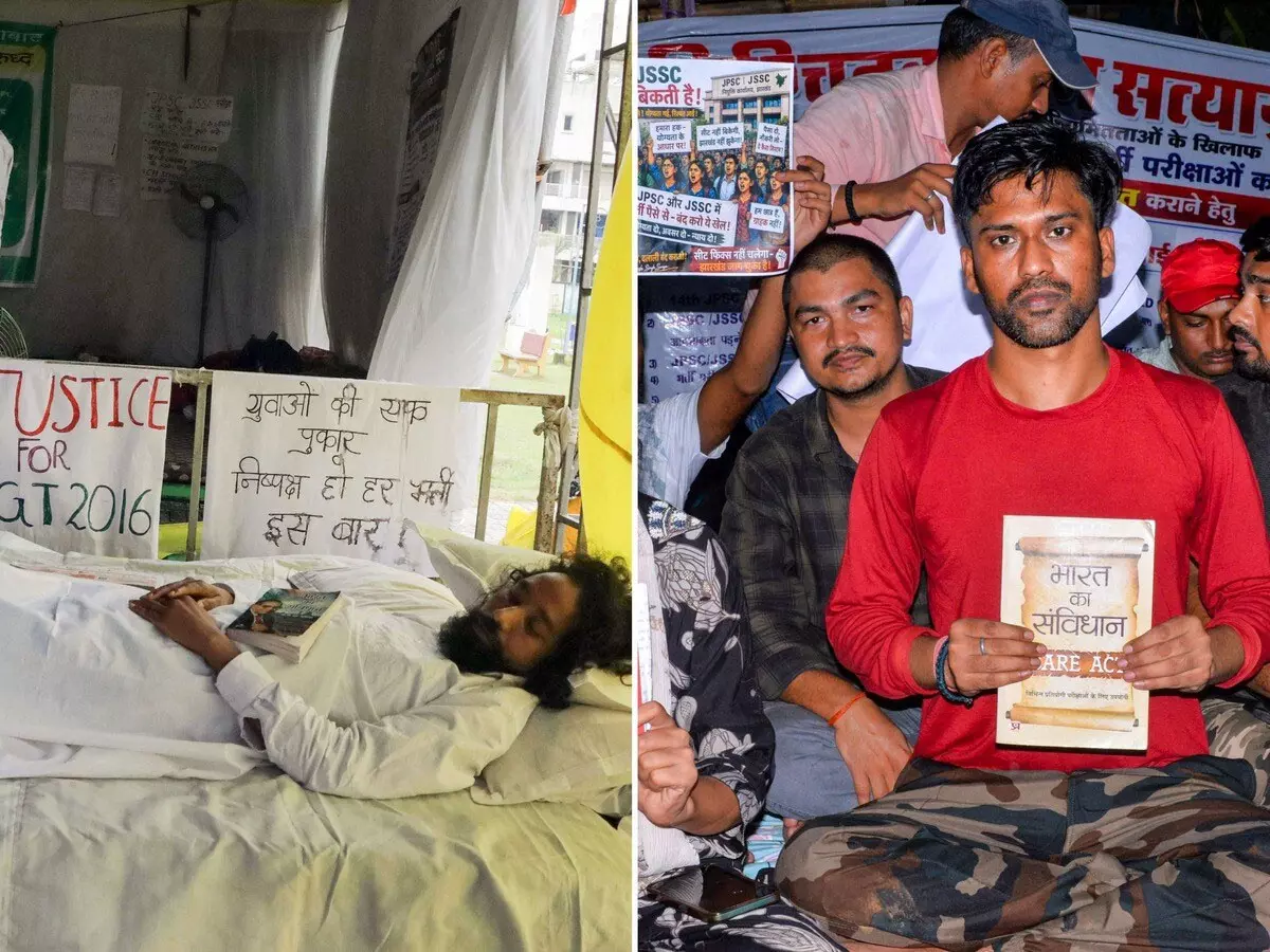 रांची में छात्रों का प्रदर्शन, भूख हड़ताल शुरू रांची में छात्रों का प्रदर्शन, भूख हड़ताल शुरू