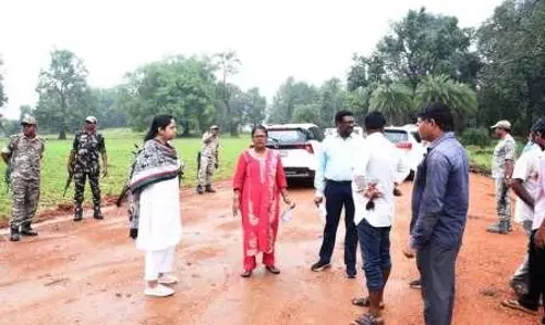 कलेक्टर ने धनोरा क्षेत्र के दूरस्थ गांवों का दौरा कर सड़क निर्माण कार्यों का लिया जायजा