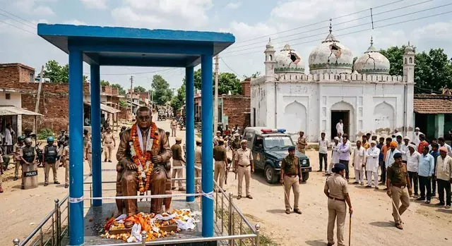 अंबेडकर प्रतिमा और ईदगाह में क्षति से महराजनगर में तनाव, प्रशासन ने संभाला मोर्चा अंबेडकर प्रतिमा और ईदगाह में क्षति से महराजनगर में तनाव, प्रशासन ने संभाला मोर्चा