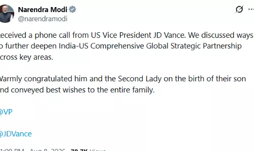 पीएम मोदी ने अमेरिकी उपराष्ट्रपति जेडी वेंस से की फोन पर बात