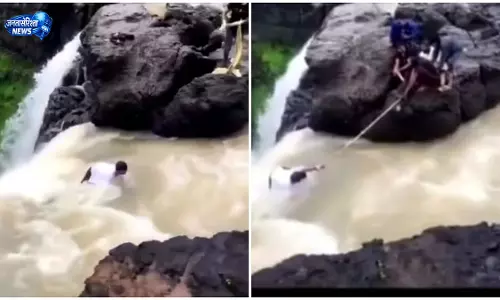 कालू वॉटरफॉल में सेल्फी के दौरान युवक फिसला, बाल-बाल बचा