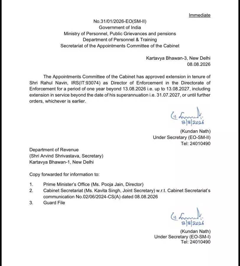 ED डायरेक्टर राहुल नवीन का कार्यकाल एक साल बढ़ा ED डायरेक्टर राहुल नवीन का कार्यकाल एक साल बढ़ा