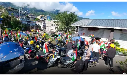 बीजेपी नागालैंड ने कोहिमा में हर घर तिरंगा यात्रा दोपहिया रैली का आयोजन किया