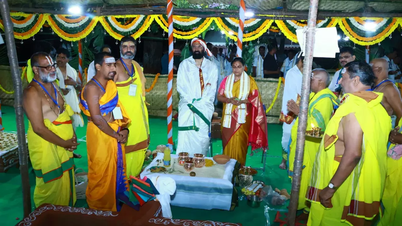 Telangana में अच्छी बारिश के लिए ‘वरुण याग’ का आयोजन किया Telangana में अच्छी बारिश के लिए ‘वरुण याग’ का आयोजन किया
