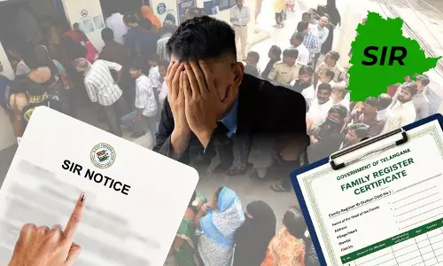 SIR नोटिस: हैदराबाद में फ़ैमिली रजिस्टर सर्टिफ़िकेट के लिए भीड़