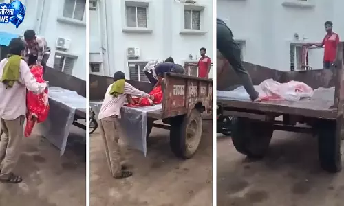 हर्स नहीं मिली तो कचरा उठाने वाली गाड़ी से ले जाना पड़ा महिला का शव हर्स नहीं मिली तो कचरा उठाने वाली गाड़ी से ले जाना पड़ा महिला का शव