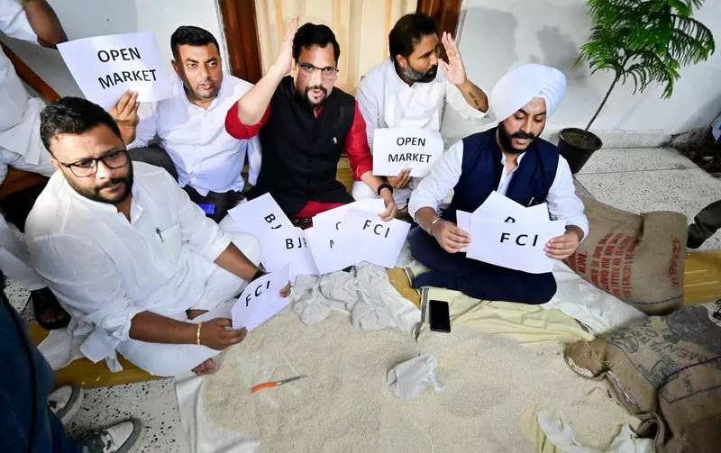 Delhi विधानसभा में AAP का चावल प्रदर्शन Delhi विधानसभा में AAP का चावल प्रदर्शन