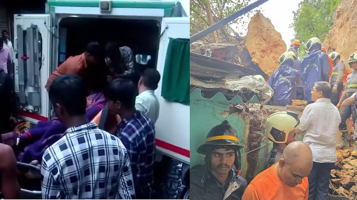 मुंबई के घाटकोपर में भूस्खलन से दो लोगों की मौत, छह के मलबे में दबे होने की आशंका मुंबई के घाटकोपर में भूस्खलन से दो लोगों की मौत, छह के मलबे में दबे होने की आशंका