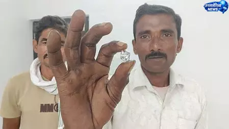 पन्ना में किसान को मिला 19.68 कैरेट का हीरा, कीमत 40 लाख से अधिक पन्ना में किसान को मिला 19.68 कैरेट का हीरा, कीमत 40 लाख से अधिक