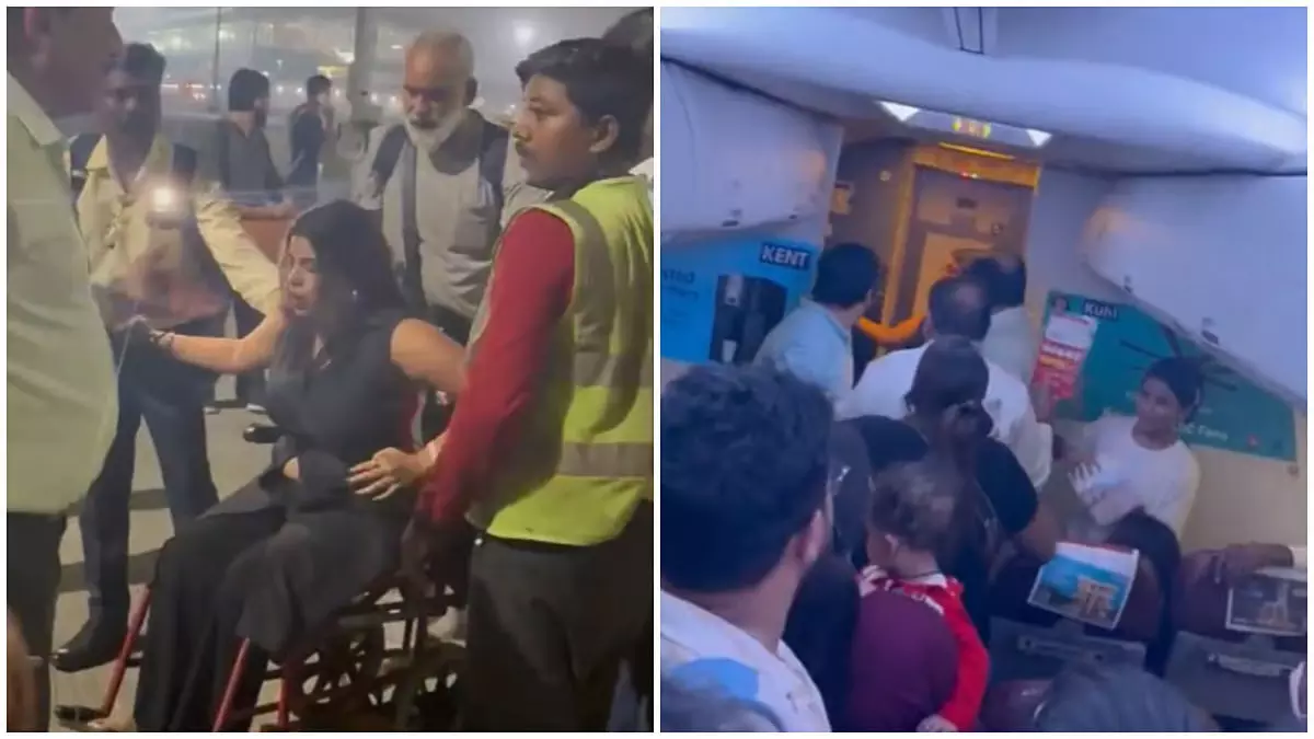 स्पाइसजेट की दिल्ली-पुणे फ्लाइट में बढ़ा तापमान, यात्रियों ने उड़ान से पहले किया विरोध स्पाइसजेट की दिल्ली-पुणे फ्लाइट में बढ़ा तापमान, यात्रियों ने उड़ान से पहले किया विरोध