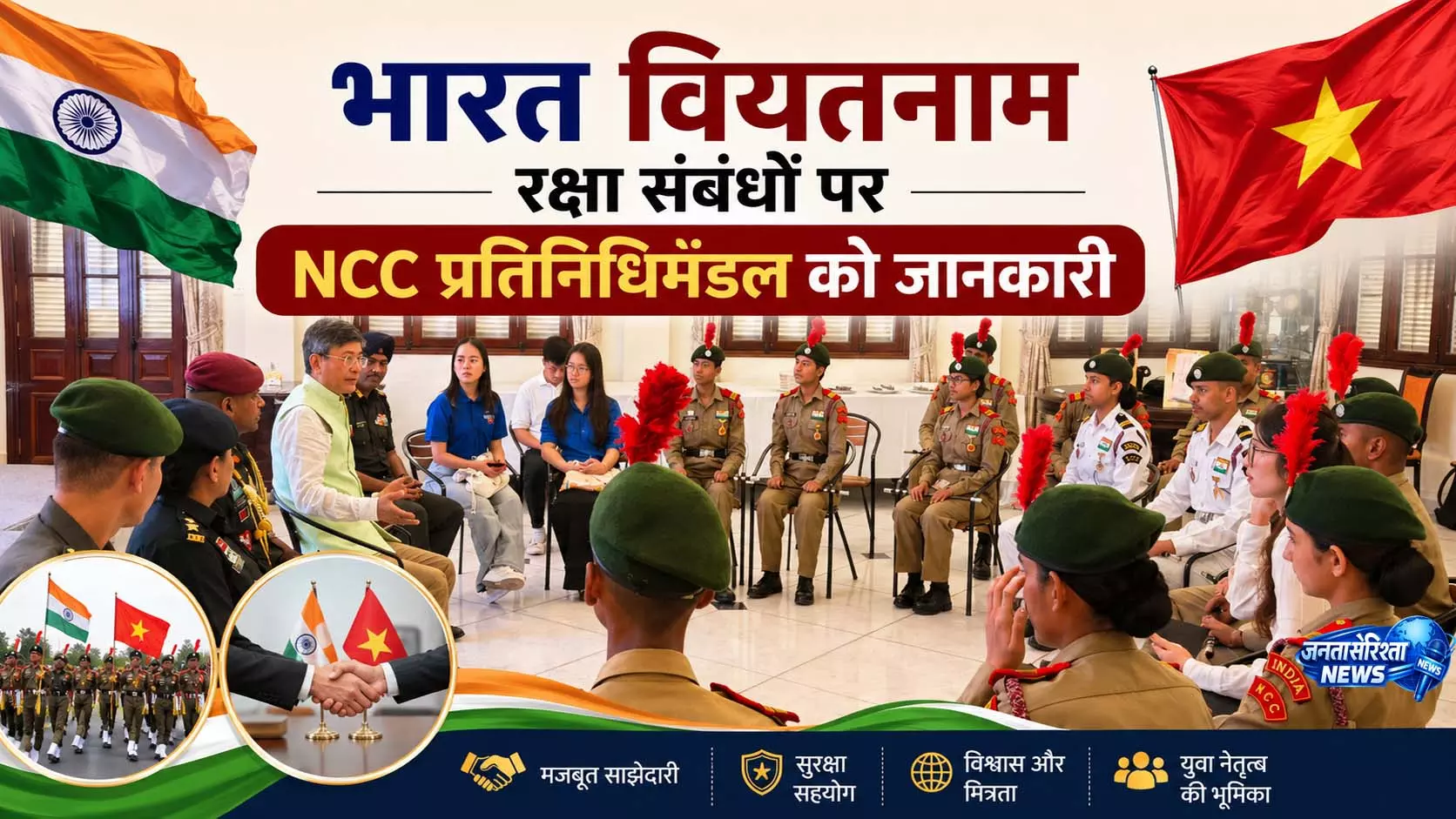 भारत वियतनाम रक्षा संबंधों पर NCC प्रतिनिधिमंडल को जानकारी भारत वियतनाम रक्षा संबंधों पर NCC प्रतिनिधिमंडल को जानकारी