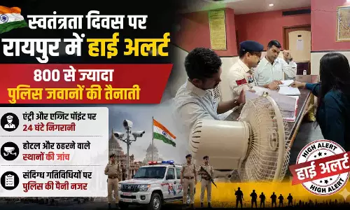 स्वतंत्रता दिवस पर रायपुर में हाई अलर्ट, 800 से ज्यादा पुलिस जवानों की तैनाती