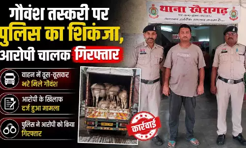 गौवंश तस्करी पर पुलिस का शिकंजा, आरोपी चालक गिरफ्तार गौवंश तस्करी पर पुलिस का शिकंजा, आरोपी चालक गिरफ्तार