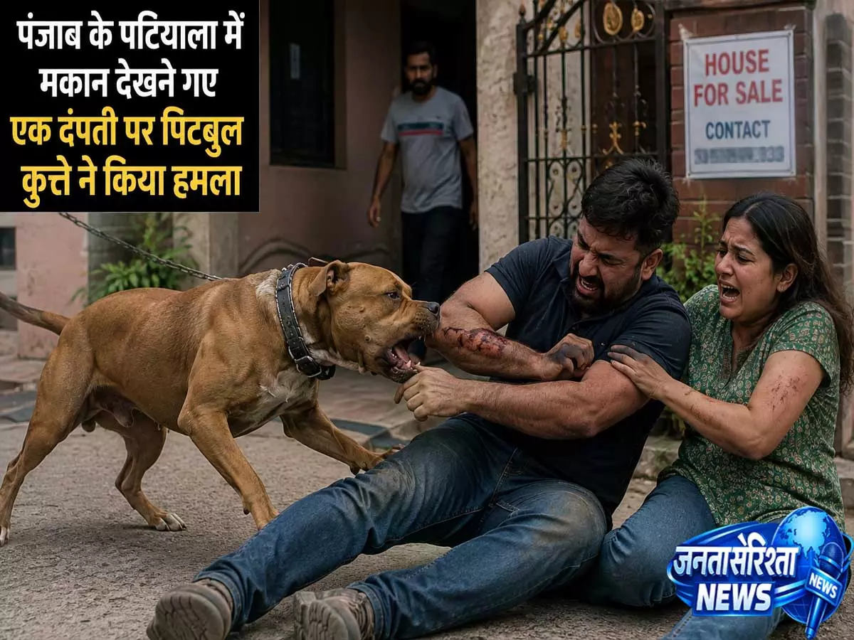 मकान देखने पहुंचे दंपती पर पिटबुल का हमला 75 सेकेंड में किए 26 वार मकान देखने पहुंचे दंपती पर पिटबुल का हमला 75 सेकेंड में किए 26 वार