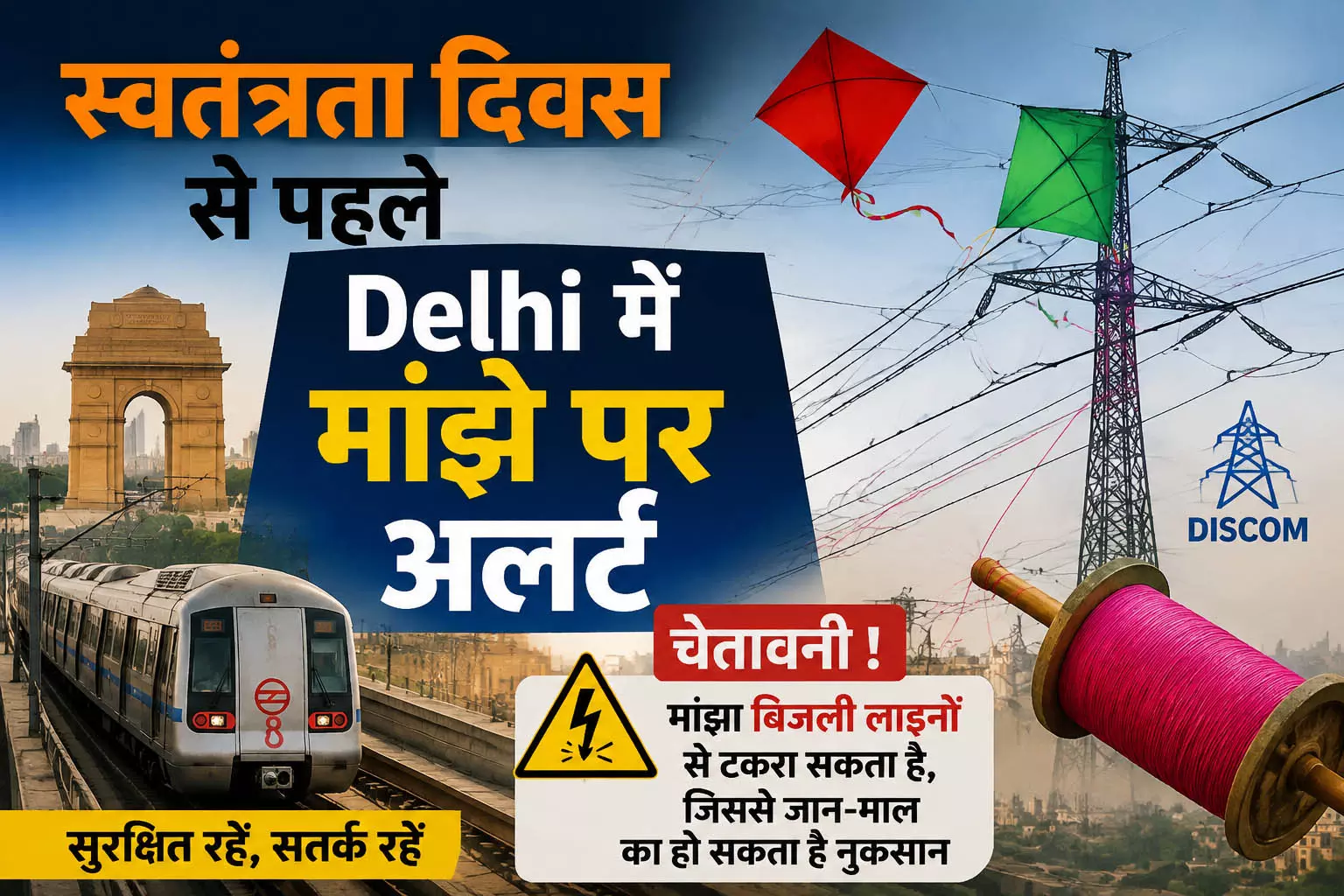 स्वतंत्रता दिवस से पहले Delhi में मांझे पर अलर्ट स्वतंत्रता दिवस से पहले Delhi में मांझे पर अलर्ट
