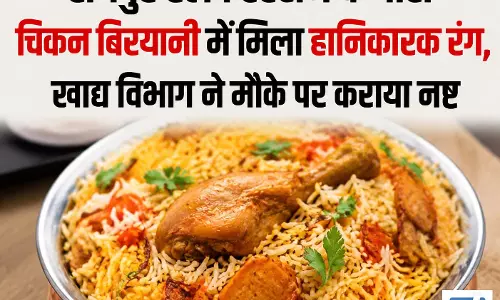 रायपुर रेलवे स्टेशन के पास चिकन बिरयानी में मिला हानिकारक रंग, खाद्य विभाग ने मौके पर कराया नष्ट